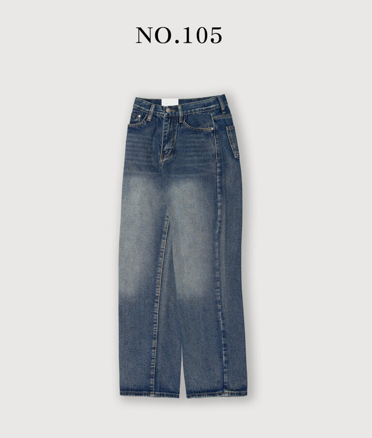 Read more about the article NO.105(여성복) 딥워싱 일자 데님팬츠